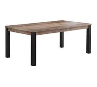 Table à manger EMILE 10 personnes - Mélamine chêne brun tabac et noir mat - L200 x P100 x H77 cm - TRENDTEAM