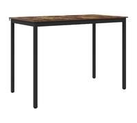 Table à manger en bois à angle droit avec pieds en métal pour cuisine | Plateau de table en bois, pieds en métal robustes, cadre stable, forme rectangulaire, montage facile, nettoyage sans effort