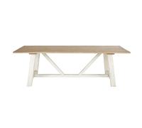 Table à manger en bois de pin recyclé 10 personnes L240 240x77x100cm Blanc