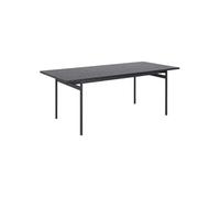 Toilinux - Table à manger en mélaminé et Métal 4 à 6 convives - L. 200 cm - Noir - Aria noir
