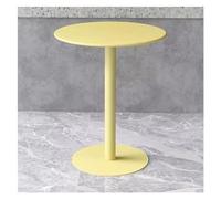 Table à Manger en métal de Fer de Patio, Petite Table Ronde, Table d'appoint de canapé, Table Basse/Table à thé au Lait/Table de Bar/Table à Dessert/Table de négociation (Color : Yellow, Size : 70x7