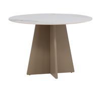 Table à Manger en Pierre Frittée "Bootcut" 110cm Beige