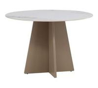 Table à Manger en Pierre Frittée "Bootcut" 110cm Beige Beige