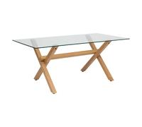 Atmosphera Table à manger Jorel 180 x 90 cm verre et métal Transparent