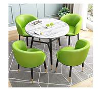 Table à manger et chaise combinaison loisirs tables de réception et chaises chaise de salon simple en cuir design moderne 1 table 4 chaises (couleur : cyan) (vert)
