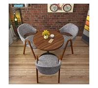 Table à manger et chaise combinaison simple réception table ronde maison cuisine loisirs table café boulangerie salon design moderne (couleur : gris clair)