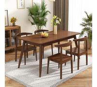 Table À Manger Et Chaises en Bois Massif Ensemble 4, Tables À Manger Modernes De 5 Pièces avec Ensemble De Chaise Rectangulaire pour La Cuisine De La Et L'appartement-4 x Chair||140 x 80 x 75 Table