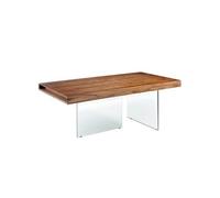 Ángel Cerdá - Table de Salle à Manger en Bois de Noyer avec Pieds en Verre - Table de Salle à Manger rectangulaire Moderne - Table de Salon au Design élégant et Exclusif - 200 x 100 x 75 cm