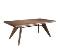 Table à manger et verre miroir Marron