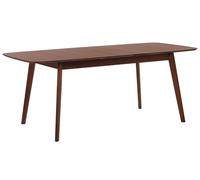 Table à Manger Extensible 120/150 x 75 cm en MDF et Bois d'Hévéa Foncé pour