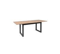 Table de salle à manger extensible - Damon - décor en chêne artisan et cadre en anthracite - 6 personnes