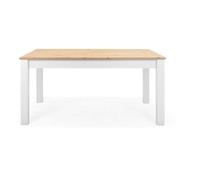 Table à manger extensible 160/215 cm blanc/bois - Odense