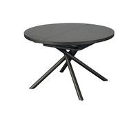 Vente-unique - Table à Manger Extensible 4 à 6 Personnes en céramique, MDF et métal - Effet marbre Marron et Gris - FEROLA