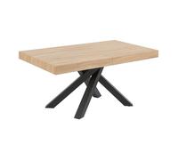 Vente-unique - Table à Manger Extensible 6 à 10 Personnes en MDF et métal - Naturel et Noir - CATONAV