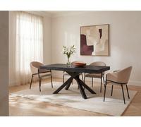 Table à manger extensible 6 à 10 personnes en MDF et métal - Noir - CATONAV