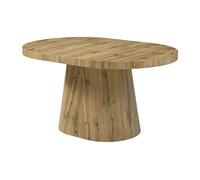 Table à manger extensible 6 à +12 personnes en MDF - Naturel Clair - CLOEVA