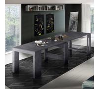Table à manger Extensible 90x51-300cm Design Moderne noir Pratika
