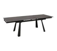 Table a manger extensible avec plateau en pierre frittee effet marbre gris structure metal 160-242x91 cm 04_0009310