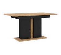 Table à manger extensible - BB LOISIR - NUKA - 140-200 cm - 6-8 places - Chêne artisanal et Noir mat