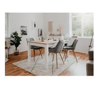 Table à manger extensible Bergen AUCUNE chêne artisan blanc 160-215 cm