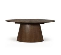 Table à manger extensible Best Mobilier Clovis - plaqué chêne - 6 à 8 personnes - Marron - 180/220x90 cm