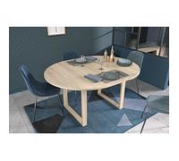 Parisot Table à manger extensible BETTY, ronde décor chêne, 4/6 personnes, 120/155×120×75 cm
