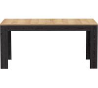 Table à manger extensible - BOHOL - Rectangle - Noir combiné couleur bois - 8 personnes - L 160-206,6 x P 90,2 x H 78,2 cm