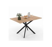 IDMARKET Table à manger extensible carrée ALIX 4-6 personnes pied araignée bois et noir 80-120 cm