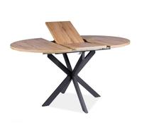 Table à manger extensible - DECONATION - Gaston - Marron clair/Noir - 100(135) cm - 6 places