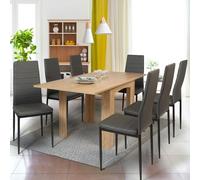 IDMarket - Table à manger extensible Dona - Rectangle - Hêtre - 4-8 personnes - 80-160 cm