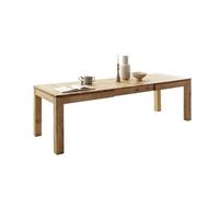 PEGANE Table à Manger Extensible en Bois Massif Coloris chêne Sauvage huilé, Longueur 180/260 x Hauteur 77x Profondeur 90 cm