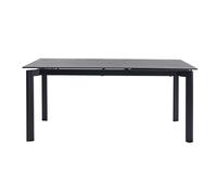 Table à manger extensible en céramique noire et métal L180-240 cm CARA
