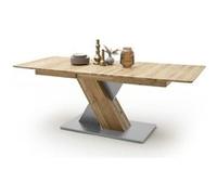 Table à manger extensible en chêne sauvage / gris - L.140-185 x H.77 x P.90 cm -PEGANE- chêne sauvage / gris