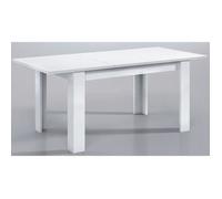 Table à manger extensible en mélamine coloris blanc brillant - Dim : L140 x P90 x H78 cm