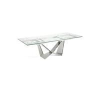 Table à manger extensible en verre 1027C, 160/190/220 x 90 x 75 cm. -