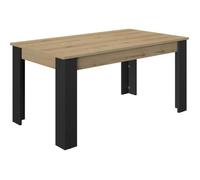 Table à manger extensible - GAMI - TRUST - Chêne / Noir - 8 personnes - 160/200 x 90 x 77 cm
