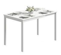 Table à manger extensible - HOMCOM - 4 à 6 personnes - extension coulissante - pieds en acier - MDF - 80-120cm - blanc