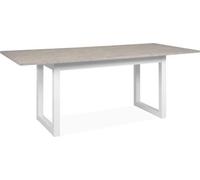 Table a manger extensible Houston - 160-200 x 75 x 90 cm - Plateau effet travertin - 1 extension inclue - 10 personnes