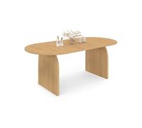 IDMarket - Table à Manger Extensible japandi Ovale Edith 6-10 Personnes en Bois façon hêtre 160-200 cm