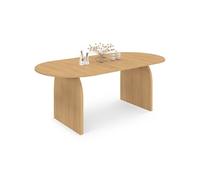 IDMarket - Table à Manger Extensible Ovale Edith 160-200 cm Effet hêtre | Design japandi, capacité 6-10 personnes