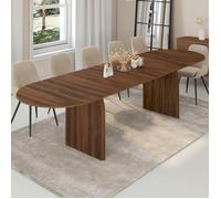 IDMarket - Table à Manger Extensible Edith 200-300 cm | japandi ovale EDITH 6-12 personnes noyer