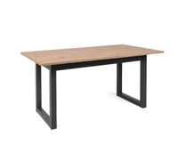 Table à Manger Extensible KOTOR Industrielle Bois 10 Personnes | Rallonge intégrée, finition chêne artisan, 160-200x90 cm