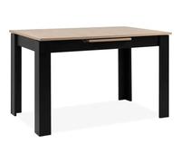 Table à manger extensible L125-165 cm - Chêne artisan / noir