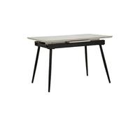 Table à manger extensible Matt Céramique et Métal 120-155cm Noir et Blanc