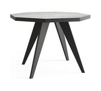 Table à Manger Extensible Moderne Avec Pieds Noirs - Plateau En Panneau Stratifié, Style Loft - Atelier Gris - 100/150
