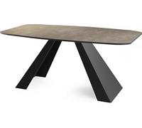WFL GROUP Table-à-Manger Extensible Monte Design Moderne, Table Rectangulaire - Extensible De 160 Cm à 200 Cm, Pieds Métalliques Noirs Revêtus De Poudre - 160x80 Cm - Béton Gris Chicago