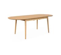 Table à manger extensible naturelle ovale Lisa 6 à 8 places. 160 à 210cm