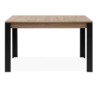Table à manger extensible noir et effet chêne 4 à 6 personnes 100/150 cm - Ted