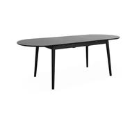 Table à manger extensible noire ovale Lisa 6 à 8 places. 160 à 210 cm