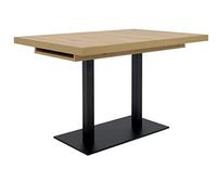 Table à manger extensible - ORLANDO - Chêne artisan / noir - 6 à 10 personnes - 120-200 x 75 x 80 cm